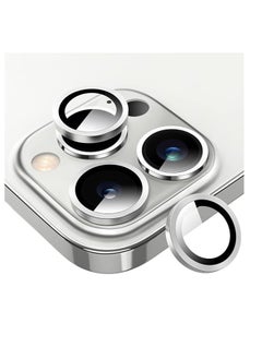 DIGI CORE iPhone 15 Pro Camera Lens Protector Compatible With Apple iPhone Keep Original Camera HD Glass iPhone 15 Pro Max Camera Lens Protector (White Titanium,15 Pro-15 Pro Max)  - Image 1
