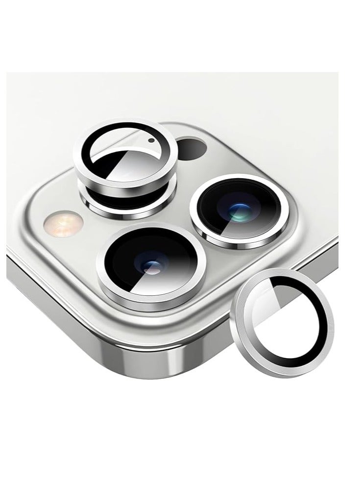 DIGI CORE iPhone 15 Pro Camera Lens Protector Compatible With Apple iPhone Keep Original Camera HD Glass iPhone 15 Pro Max Camera Lens Protector (White Titanium,15 Pro-15 Pro Max) - Image 1