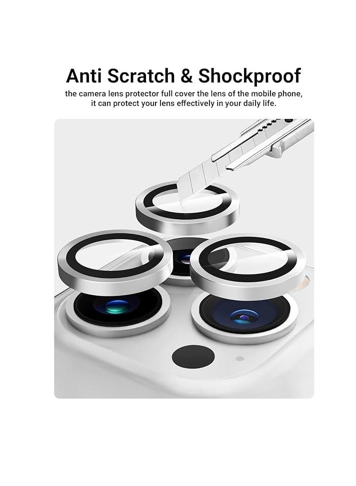 DIGI CORE iPhone 15 Pro Camera Lens Protector Compatible With Apple iPhone Keep Original Camera HD Glass iPhone 15 Pro Max Camera Lens Protector (White Titanium,15 Pro-15 Pro Max) - Image 2