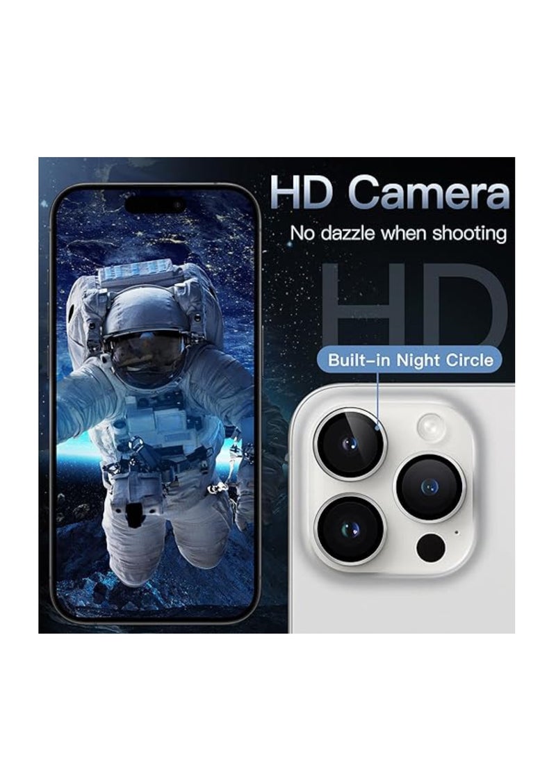 DIGI CORE iPhone 15 Pro Camera Lens Protector Compatible With Apple iPhone Keep Original Camera HD Glass iPhone 15 Pro Max Camera Lens Protector (White Titanium,15 Pro-15 Pro Max) - Image 4