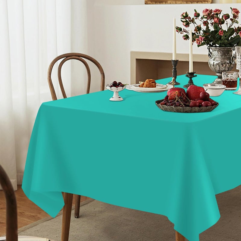 YSYJ 3 Pack Teal Plastic Tablecloth Disposable Rectangular Table Cloth 54 x 108 Inch Table Cover for Parties - Image 4