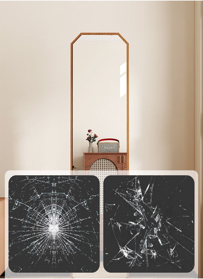 keke - Antique-Style Rotating Full-Length Mirror with Integrated Coat & Storage Rack – Unique Shaped Floor Mirror for Bedroom & Living Room - Image 1