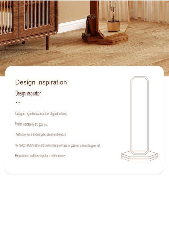 keke - Antique-Style Rotating Full-Length Mirror with Integrated Coat & Storage Rack – Unique Shaped Floor Mirror for Bedroom & Living Room - Image 1