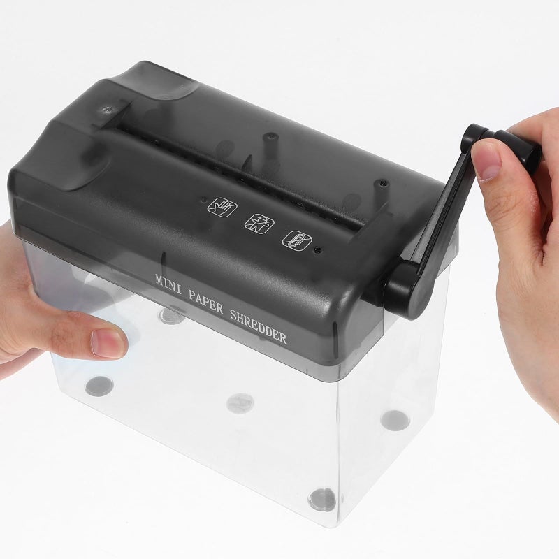 Manual Handheld Paper Shredder Portable Desktop Small Household Office Document Cutter Black - Image 5
