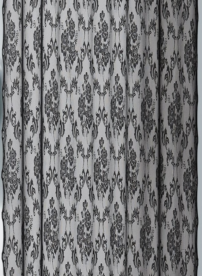 LinenZone 72" x 84" Extra Long Shower Curtain with Attached Valance. Lace Fabric Shower Curtain is Great for Country or Rustic Decor. (Mia Shower 72 x 84 Black) - Image 5