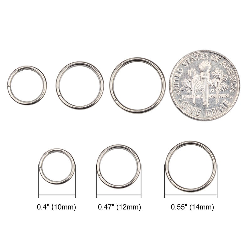 Wisdompro Split Ring, 12 Pack of Titanium Alloy Small Key Rings (Diameter: 12mm) - Image 2