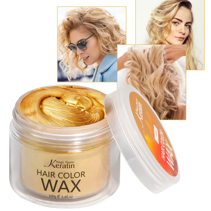 Magic Master Keratin Temporary Hair Color Wax Blonde Golden, Magic Master Keratin Hair Dye Paint Wax, 3.4 Fl Oz Natural Washable Temporary Hair Color for Kids Girls Women & Men,Party, Cosplay, Festival & Halloween - Image 5