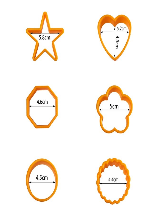 XIPEGPA 12PCS Color Plastic Cookie Cutters Heart Star Triangle for Vegetable Fruit Cutters - Image 2