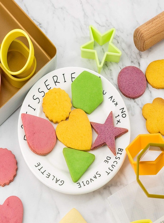 XIPEGPA 12PCS Color Plastic Cookie Cutters Heart Star Triangle for Vegetable Fruit Cutters - Image 5