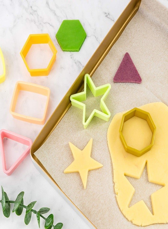 XIPEGPA 12PCS Color Plastic Cookie Cutters Heart Star Triangle for Vegetable Fruit Cutters - Image 4