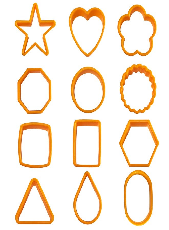 XIPEGPA 12PCS Color Plastic Cookie Cutters Heart Star Triangle for Vegetable Fruit Cutters - Image 1