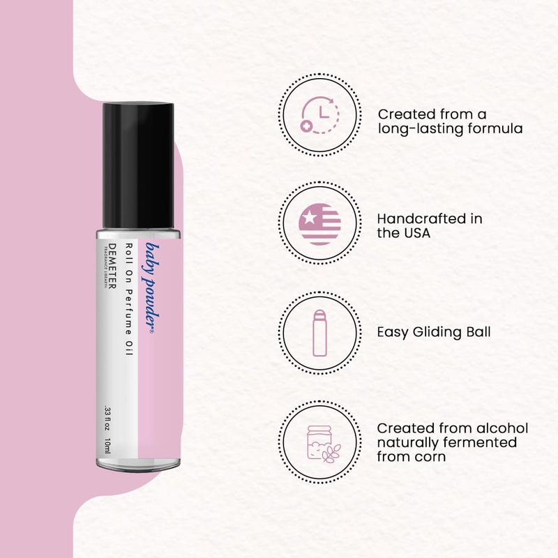 Demeter Baby Powder Roll On Perfume Oil by , 0.33 Oz, Long-Lasting - Image 3
