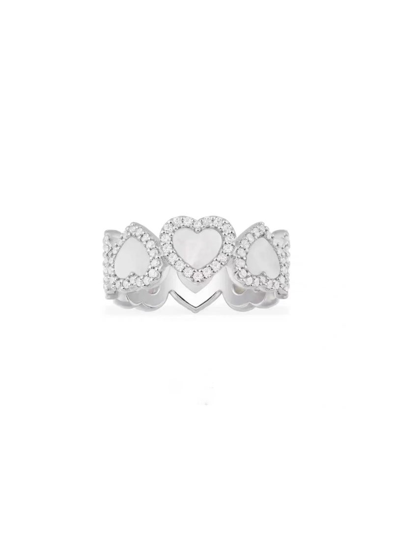 MONACO - APM Elegant Heart Diamond Band Ring - Image 1