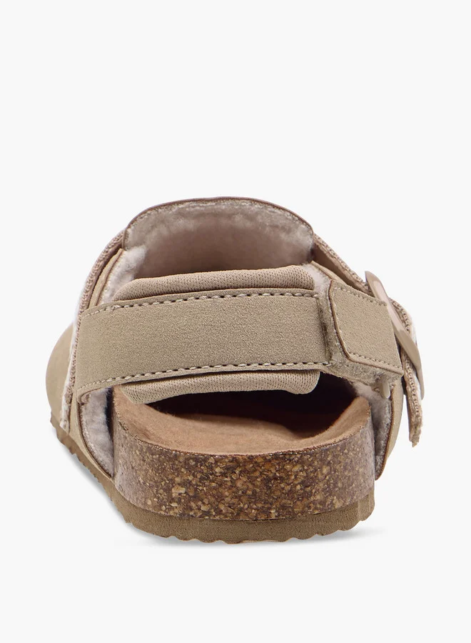Mister Duchini Boys Buckle Accent Sandals with Hook and Loop Closure