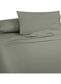 Bliss Casa 2 Pieces 1cm Stripe Bed Sheets Twin (100x200+30 cm) - Soft Satin Sheet Set with Pillowcases - Deep Pocket, Hotel Collection, Luxury Bedding Set include 1 fitted Sheet, 1 Pillowcase -Grey - pzsku/ZF001BF14D6928EAA2722Z/45/_/1726121390/ebd62ad3-5fb0-4db6-9108-6e5c2be032fd