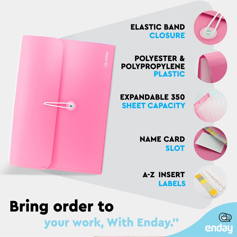 Enday Accordion File Organizer 13 Pocket Expanding File Folder with Labels, Accordion File Organizer Letter Size Letter A4 Paper for Receipts, Bills and Documents 13" X 9.5 - Image 3