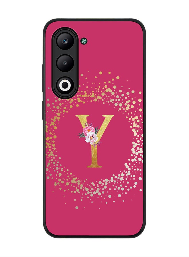 Stylizedd For Oppo A5 5G / A5 4G Case,Slim fit Camera Protection, Shockproof Thin Phone cover  - Custom Monogram Floral - Y ( Deep Pink )