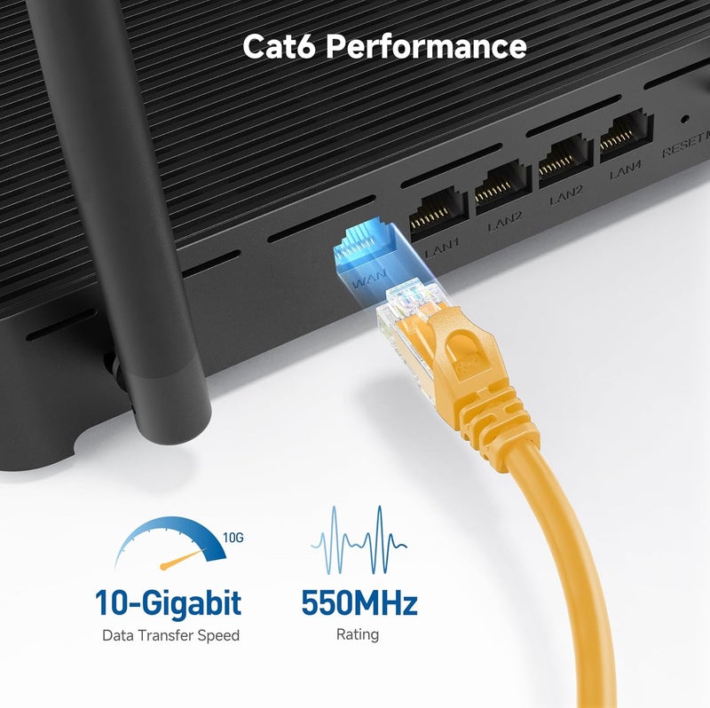 Cable Matters 10Gbps Snagless Cat 6 Ethernet Cable - 5ft, Cat 6 Cable, Cat6 Cord, Ethernet Cord, Yellow - Image 3