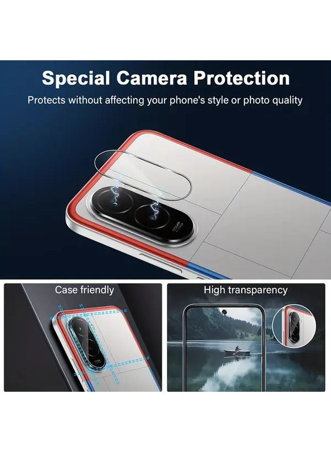 Xiaomi Poco M7 4G واقي شاشة الخصوصية زجاج مقوى 9H علبة من 2 قطعة مع واقي عدسة الكاميرا - Image 4