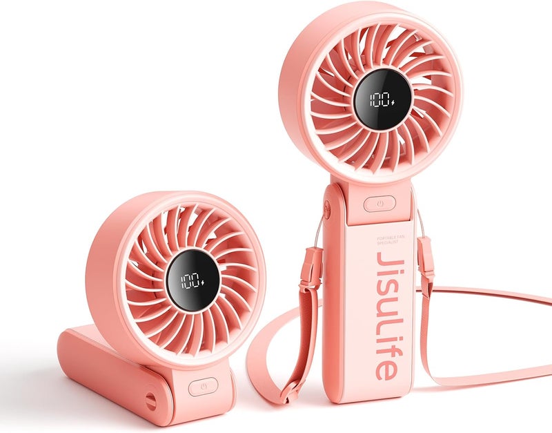 JISULIFE Gizlife Handheld Fan Life 7 - Powerful 5000mAh Battery, 19.5-Hour Runtime, 5 Speeds, LED Display - Image 1