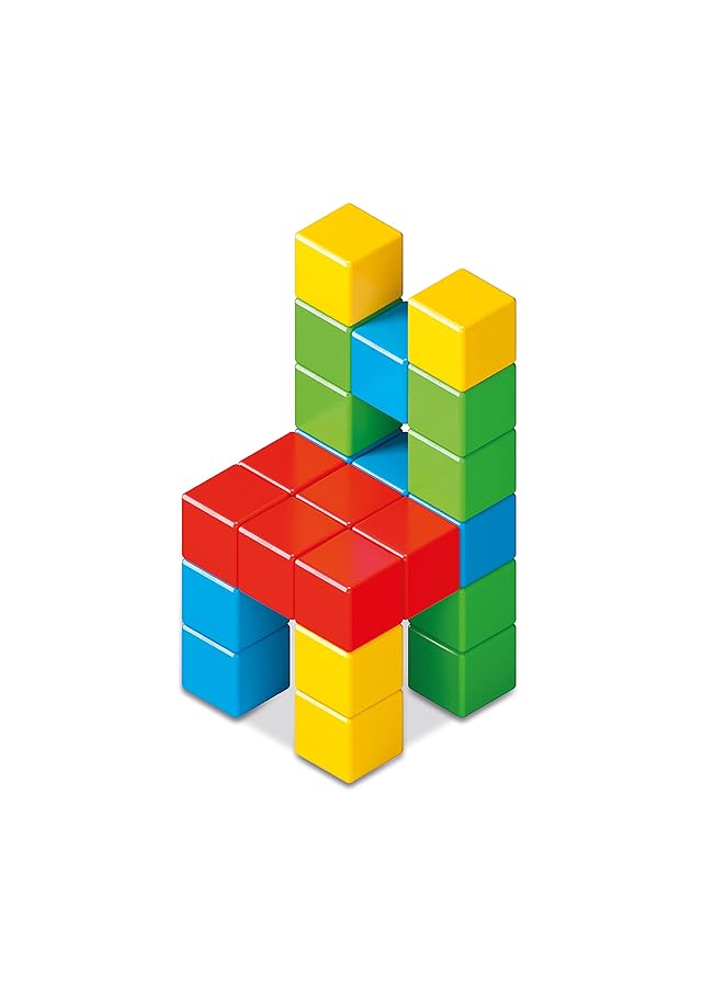 جيوماغ مجموعة بناء ماجيكوب كاملة الألوان، جذع وألعاب مغناطيسية تعليمية، صنع في سويسرا، بلاستيك معاد تدويره بنسبة 100%، ألعاب مفتوحة النهاية، ألعاب بناء، مناسبة للأطفال من عمر سنة فما فوق، 24 قطعة - Image 4