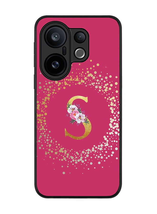 Stylizedd For vivo X200 FE / S30 Pro mini Case,Slim fit Camera Protection, Shockproof Thin Phone cover  - Custom Monogram Floral - S ( Deep Pink )
