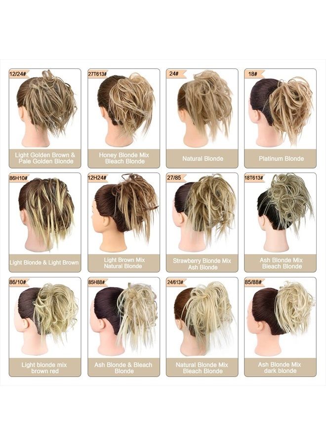 HMD Tousled Updo Messy Bun Hairpiece Hair Extension Ponytail with Elastic Rubber Band Updo Ponytail Hairpiece Synthetic Hair Extensions Scrunchies Ponytail Hairpieces for Women(Tousled Updo Bun, 12H24 - Image 4