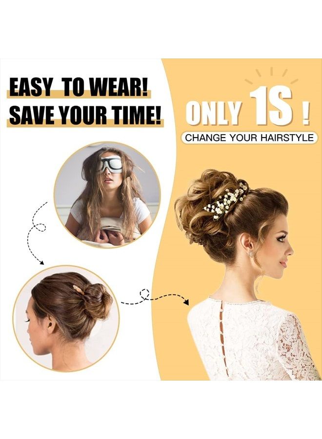 HMD Tousled Updo Messy Bun Hairpiece Hair Extension Ponytail with Elastic Rubber Band Updo Ponytail Hairpiece Synthetic Hair Extensions Scrunchies Ponytail Hairpieces for Women(Tousled Updo Bun, 12H24 - Image 3