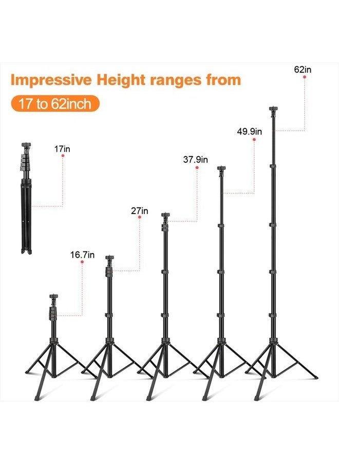 UBeesize 12'' Ring Light with Tripod, Selfie Ring Light with 62'' Tripod Stand, Light Ring for Video Recording＆Live Streaming(YouTube, Instagram, TIK Tok), Compatible with Phones, Cameras and Webcams  - Image 4