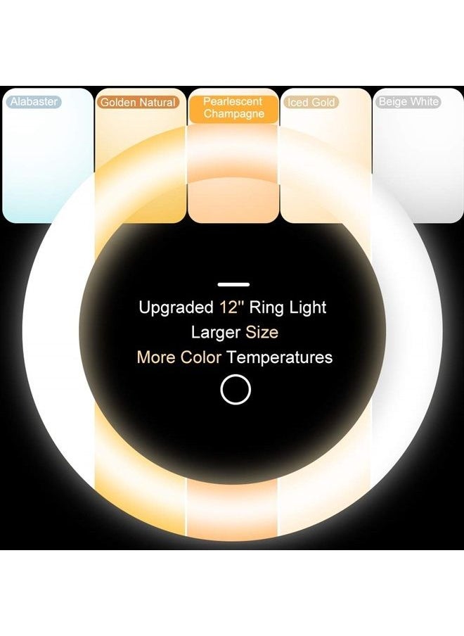 UBeesize 12'' Ring Light with Tripod, Selfie Ring Light with 62'' Tripod Stand, Light Ring for Video Recording＆Live Streaming(YouTube, Instagram, TIK Tok), Compatible with Phones, Cameras and Webcams  - Image 2