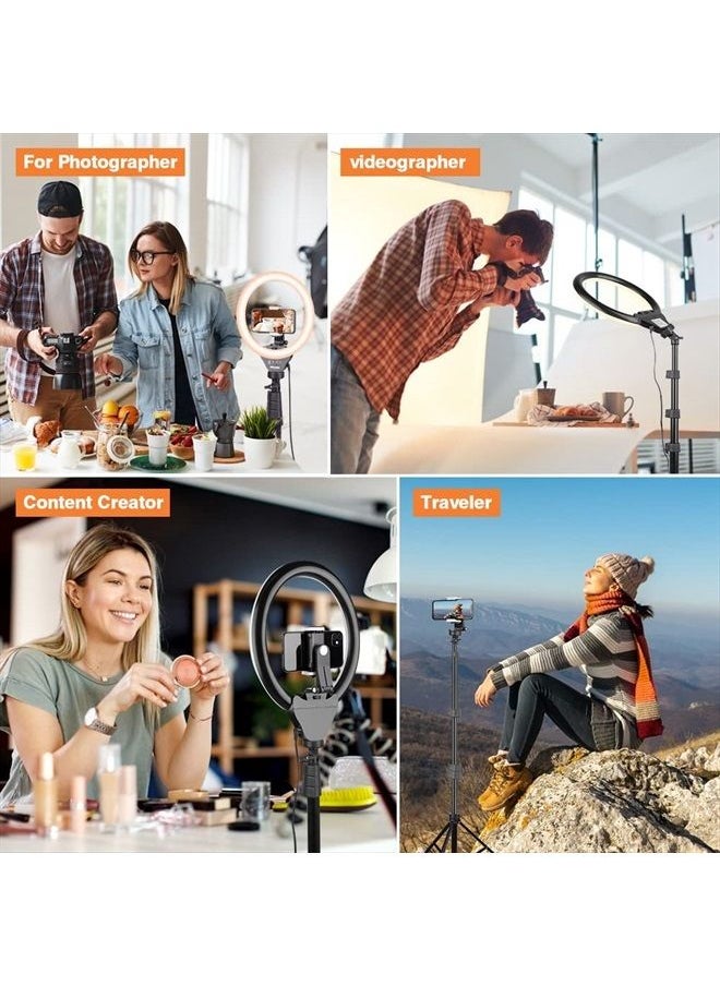 UBeesize 12'' Ring Light with Tripod, Selfie Ring Light with 62'' Tripod Stand, Light Ring for Video Recording＆Live Streaming(YouTube, Instagram, TIK Tok), Compatible with Phones, Cameras and Webcams  - Image 3