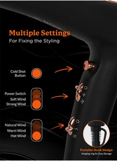 Couture Hair Pro Professional Ionic Hair Dryer 2500 Watts with Powerful Ac Motor - Ultimate Fast Hair Drying  - Image 2