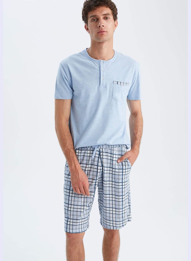 DeFacto 2 Pack Man Regular Fit Crew Neck Short Sleeve Homewear Knitted Sets - Image 3