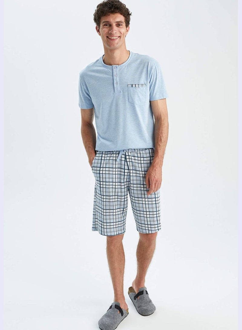 DeFacto 2 Pack Man Regular Fit Crew Neck Short Sleeve Homewear Knitted Sets - Image 2