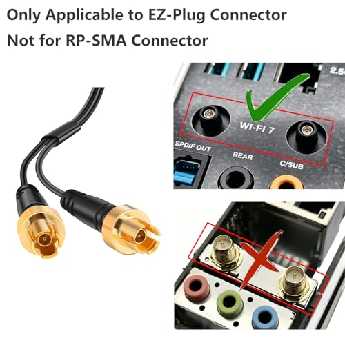 slinkdsco WiFi 7 Gaming Motherboard Magnetic Base Antenna with EZPlug Connector NOT RPSMA for ASUS ROG Strix ASUS TUFROG CrosshairPrimeProArt Series WiFi 7 Gaming Motherboard Slinkdsco - Image 3