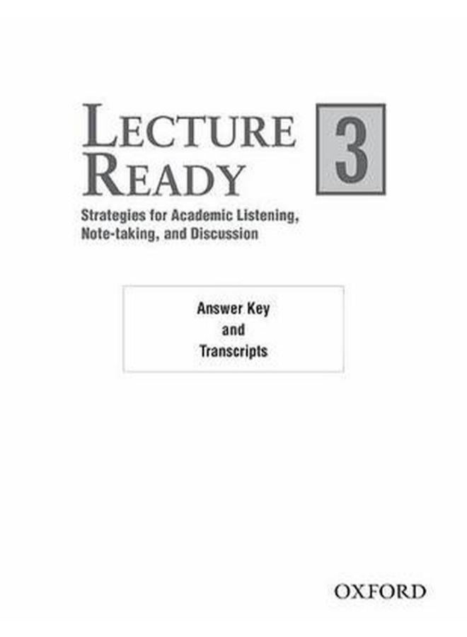 Lecture Ready 3: Answer Key/Script