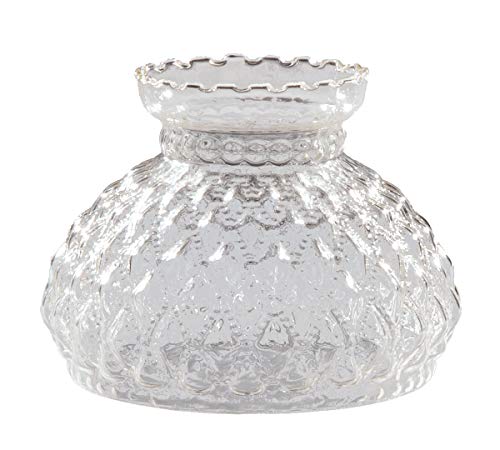 B&P Lamp® 7" Crystal Clear Diamond Quilted Patter Student Shade with Crimped Top - Image 2