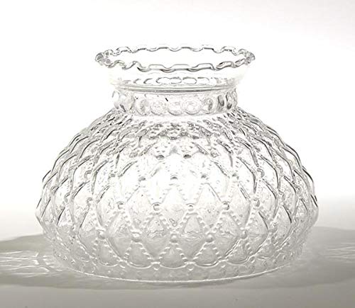 B&P Lamp® 7" Crystal Clear Diamond Quilted Patter Student Shade with Crimped Top - Image 5