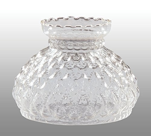 B&P Lamp® 7" Crystal Clear Diamond Quilted Patter Student Shade with Crimped Top - Image 3