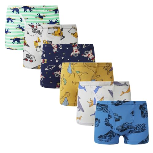 Winging Day Boys' Pure Cotton 6-Pack Boxer Brief Underwear Size 5T - Image 2