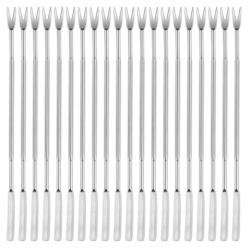 Awpeye 20 Pieces Stainless Steel Seafood Forks Picks Silver
