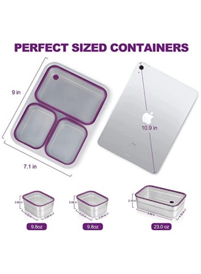 GGEROU Stainless Steel Lunch Box for Kids Adults,Insulated Bento Lunch Box with Tableware and Bag 1260ml - Image 3