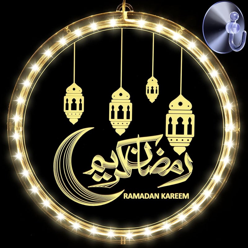 كلاراكو أضواء رمضان كريم ثلاثية الأبعاد، أضواء خرافية إسلامية على شكل قمر ونجمة، ديكورات نوافذ إسلامية تعمل بالبطارية على الطراز الإسلامي للاستخدام الخارجي أو الداخلي أو غرفة النوم أو ديكور الحفلات - Image 1