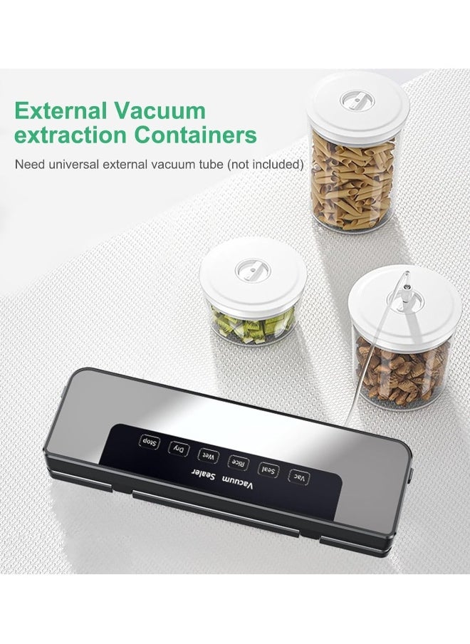 NIBEMINENT - Vacuum Sealer, Food Vacuum Sealer Machine with 65 KPA Powerful Suction, 30MM Longer Seal Food Sealer for Dry and Moist Food Fresh Preservation with 10Pcs Vacuum Sealers Bags - Image 1
