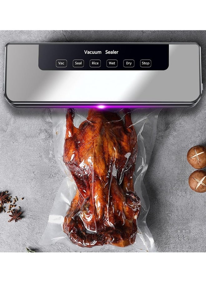 NIBEMINENT - Vacuum Sealer, Food Vacuum Sealer Machine with 65 KPA Powerful Suction, 30MM Longer Seal Food Sealer for Dry and Moist Food Fresh Preservation with 10Pcs Vacuum Sealers Bags - Image 1