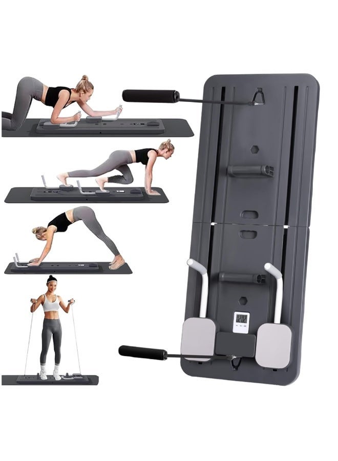 لوح أسود القابلة للطي للياقة البدنية । ضغط بيلاتيس للأسر تمرين لعضلات البطن والتدريب على ستة حزم - Image 1