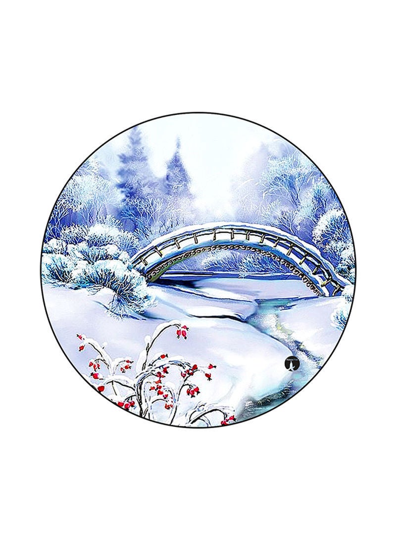 Winter Printed Mouse Pad Blue/Grey