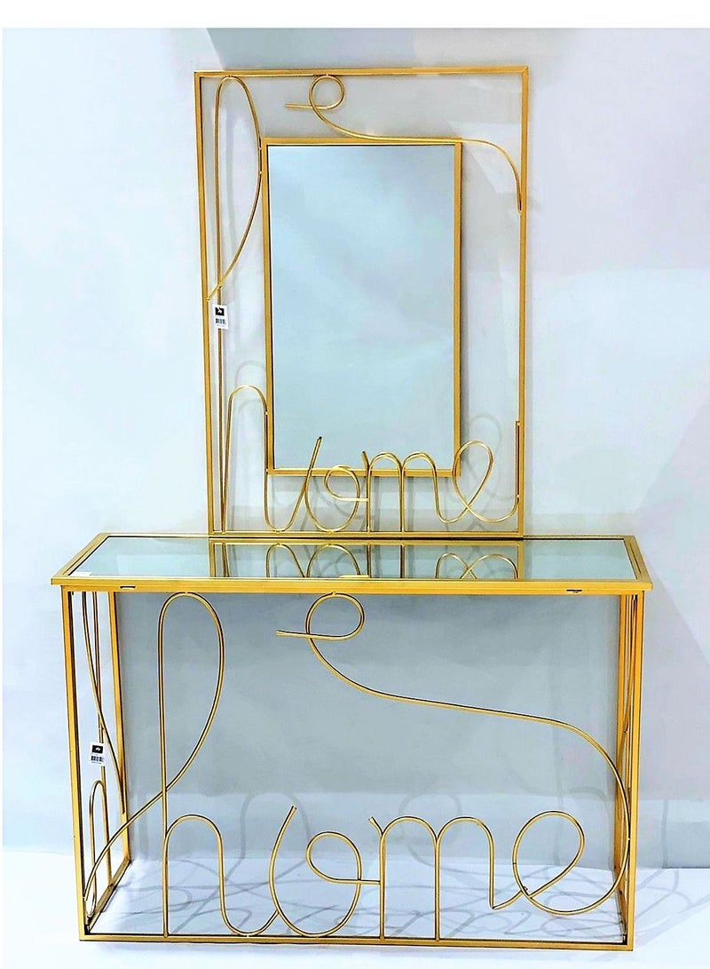 Generic Metal Dressing Table Glass Top with Mirror 120cm.  - Image 1