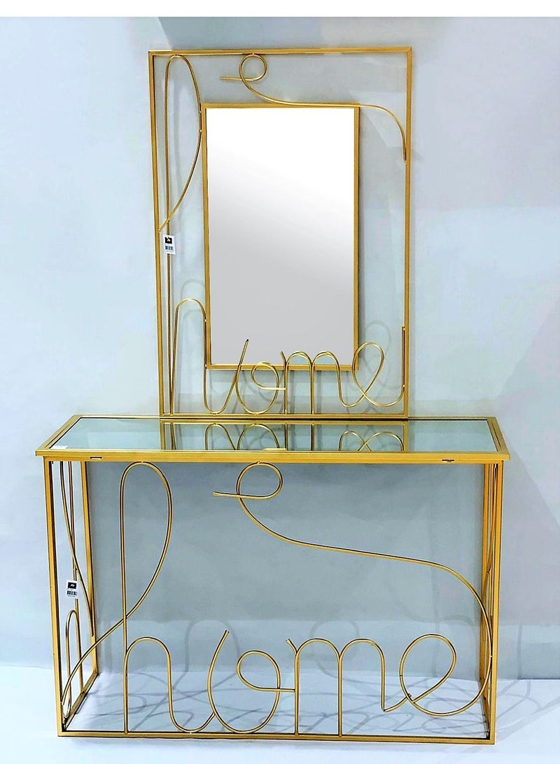 Generic Metal Dressing Table Glass Top with Mirror 120cm.  - Image 2