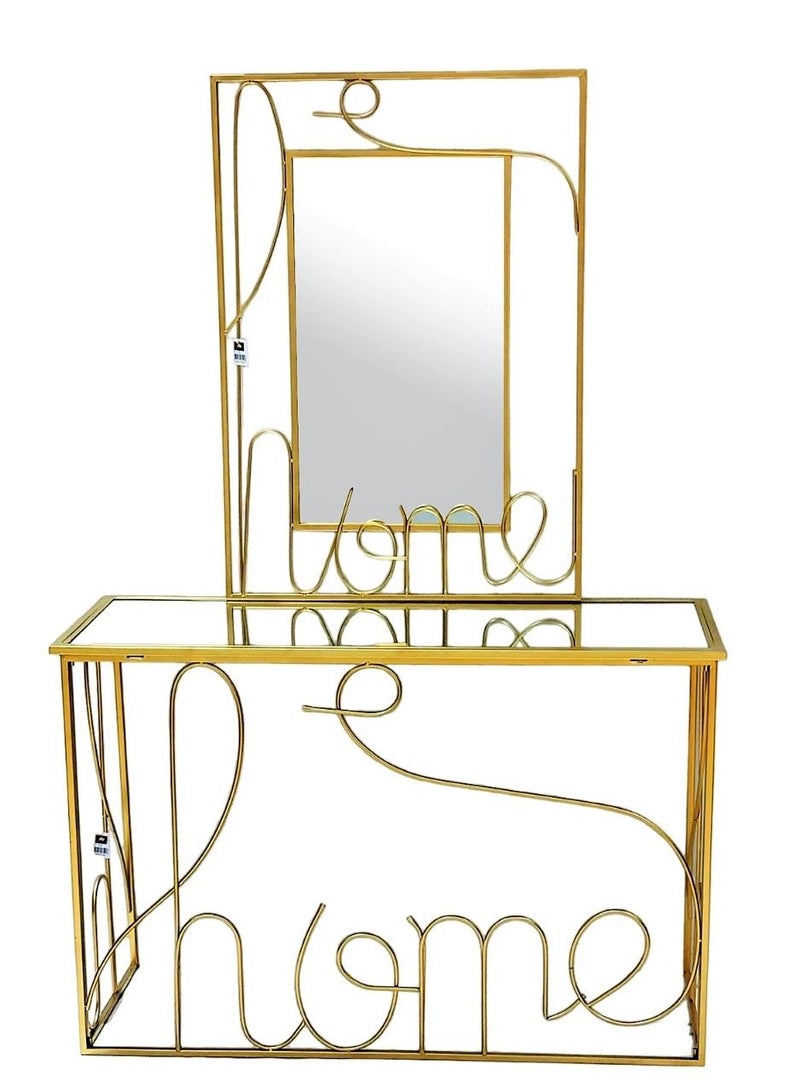 Generic Metal Dressing Table Glass Top with Mirror 120cm.  - Image 3